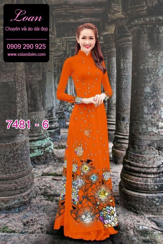 Vải áo dài hoa 3D