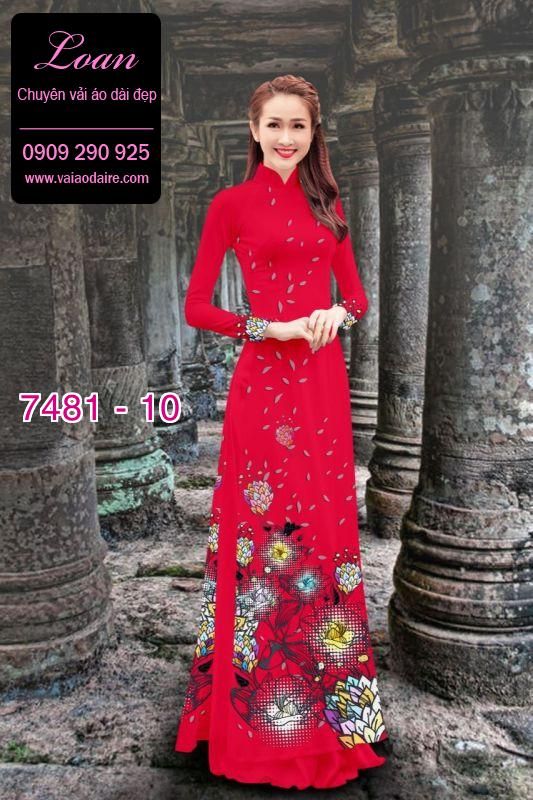Vải áo dài hoa 3D