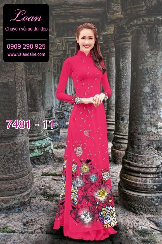 Vải áo dài hoa 3D