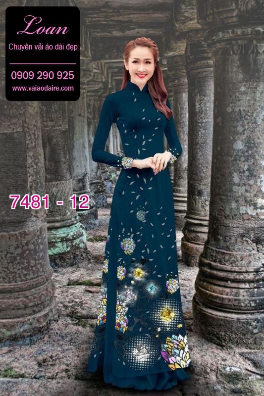 Vải áo dài hoa 3D