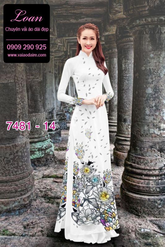 Vải áo dài hoa 3D