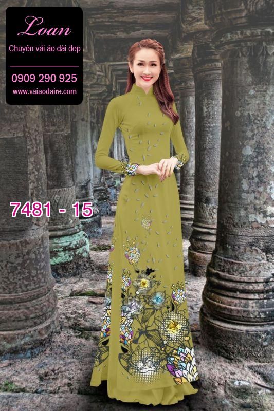 Vải áo dài hoa 3D