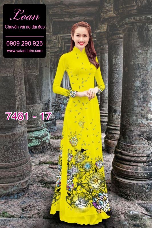 Vải áo dài hoa 3D