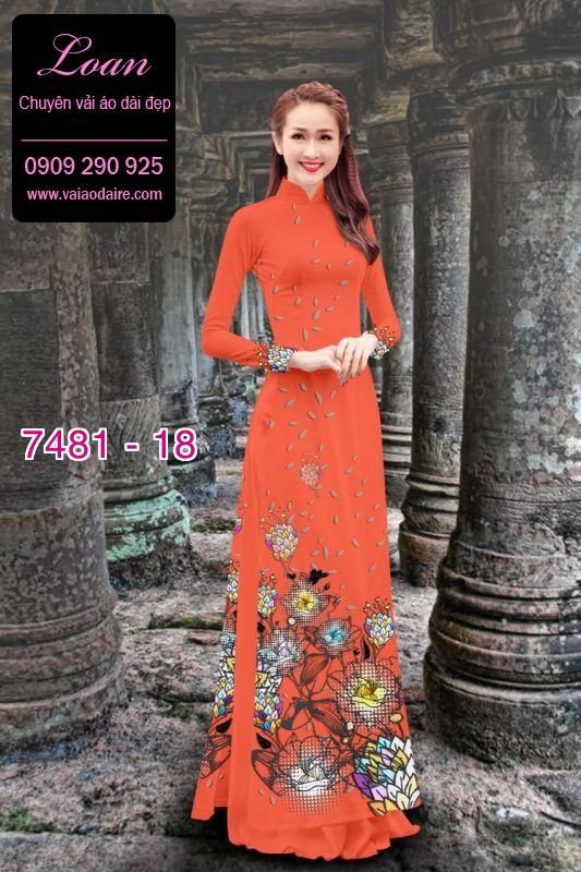 Vải áo dài hoa 3D