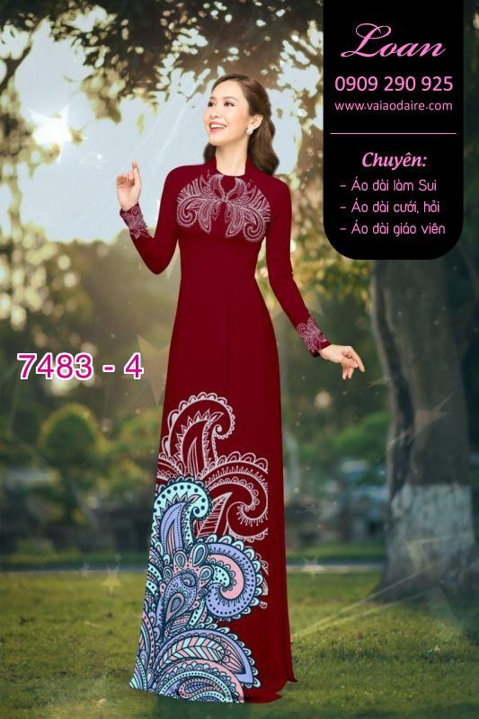 Vải áo dài hoa trên dưới