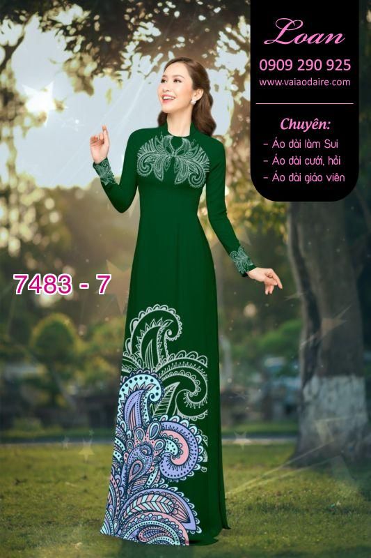 Vải áo dài hoa trên dưới