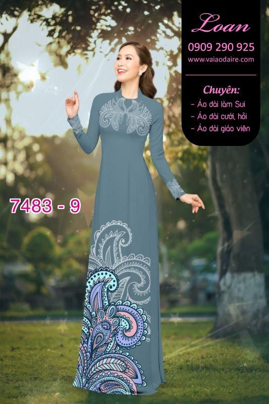 Vải áo dài hoa trên dưới
