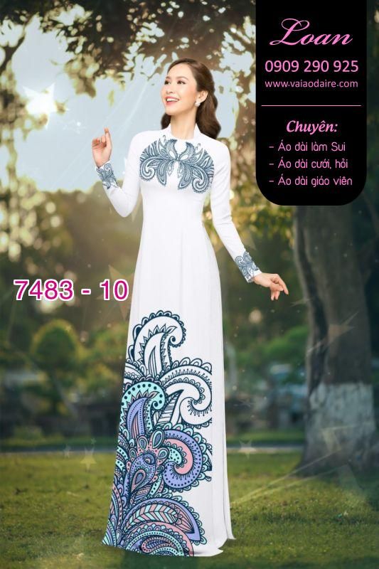 Vải áo dài hoa trên dưới