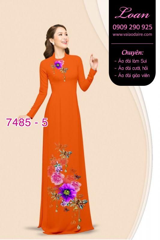 Vải áo dài hoa trên dưới