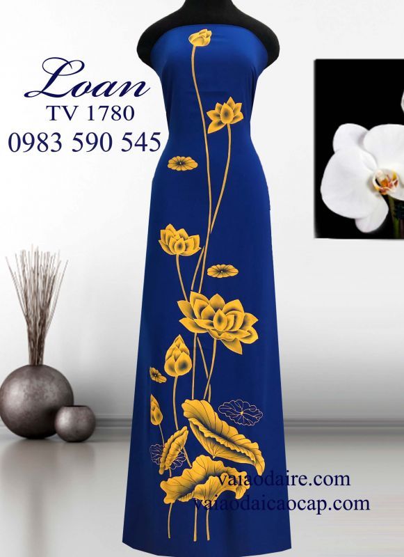 Vải Thái Tuấn vẽ Sen Vàng