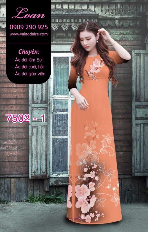 Vải áo dài hoa 3D