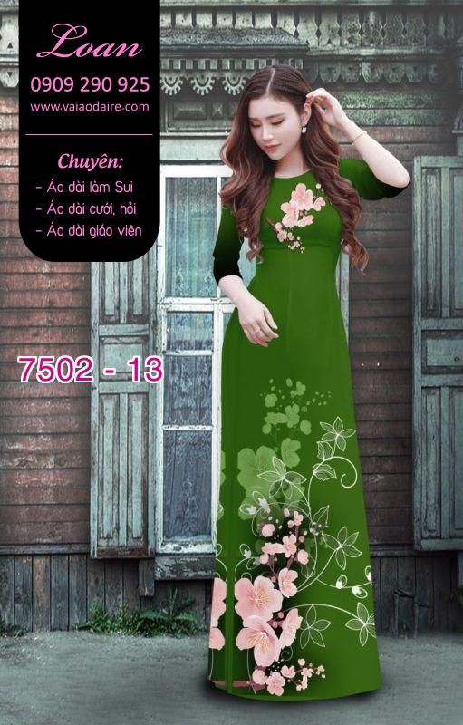Vải áo dài hoa 3D