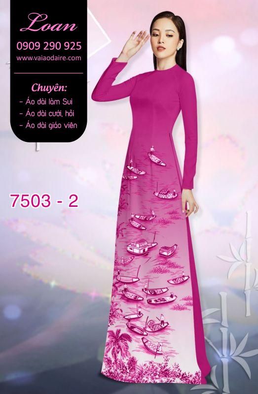 Vải áo dài cảnh sông nước
