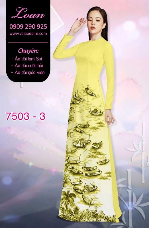 Vải áo dài cảnh sông nước