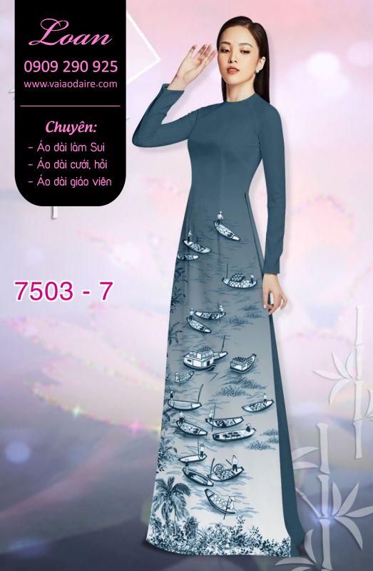Vải áo dài cảnh sông nước