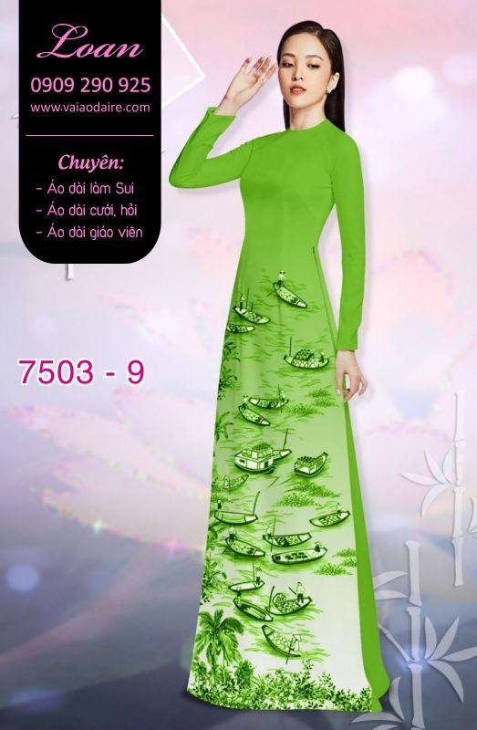 Vải áo dài cảnh sông nước