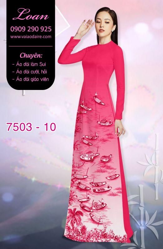 Vải áo dài cảnh sông nước