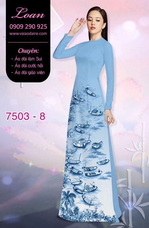 Vải áo dài cảnh sông nước