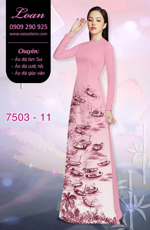 Vải áo dài cảnh sông nước