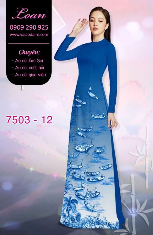 Vải áo dài cảnh sông nước