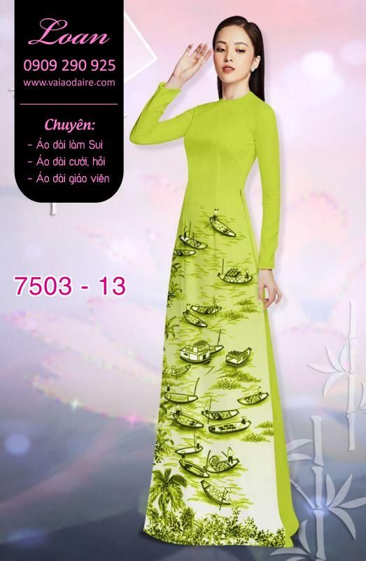 Vải áo dài cảnh sông nước