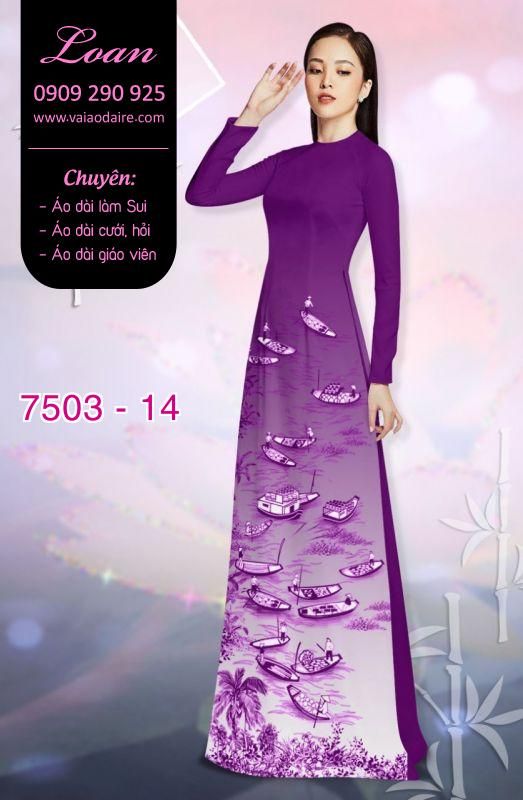 Vải áo dài cảnh sông nước