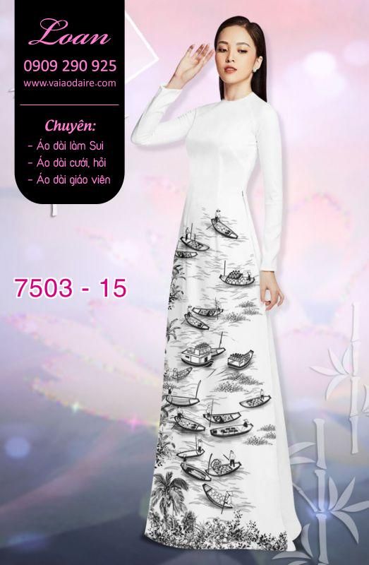 Vải áo dài cảnh sông nước