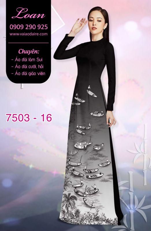 Vải áo dài cảnh sông nước