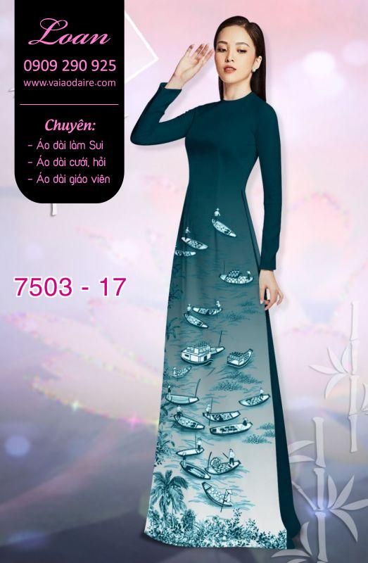 Vải áo dài cảnh sông nước