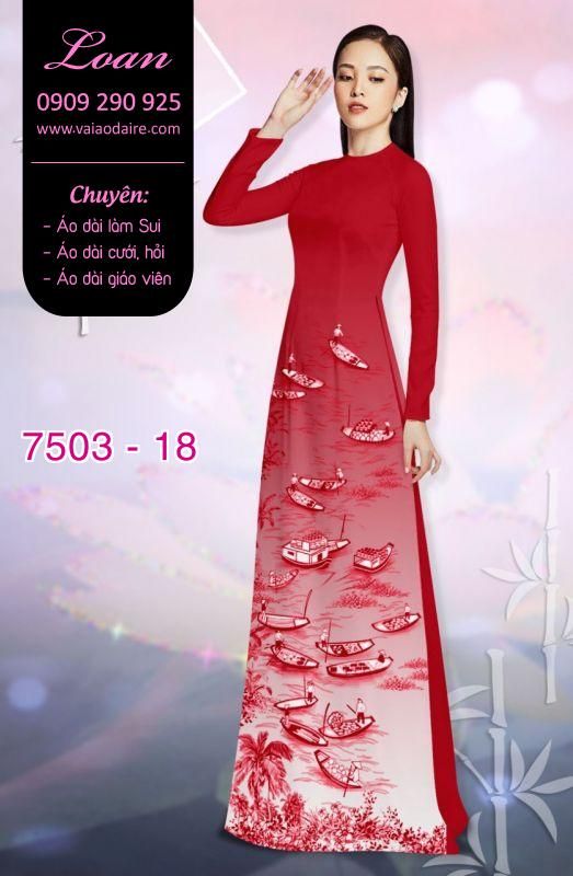Vải áo dài cảnh sông nước