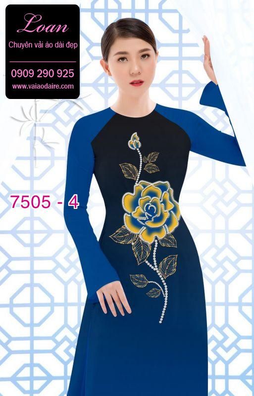 Vải áo dài hoa 3D