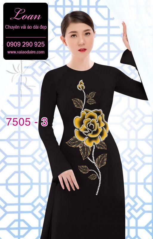 Vải áo dài hoa 3D