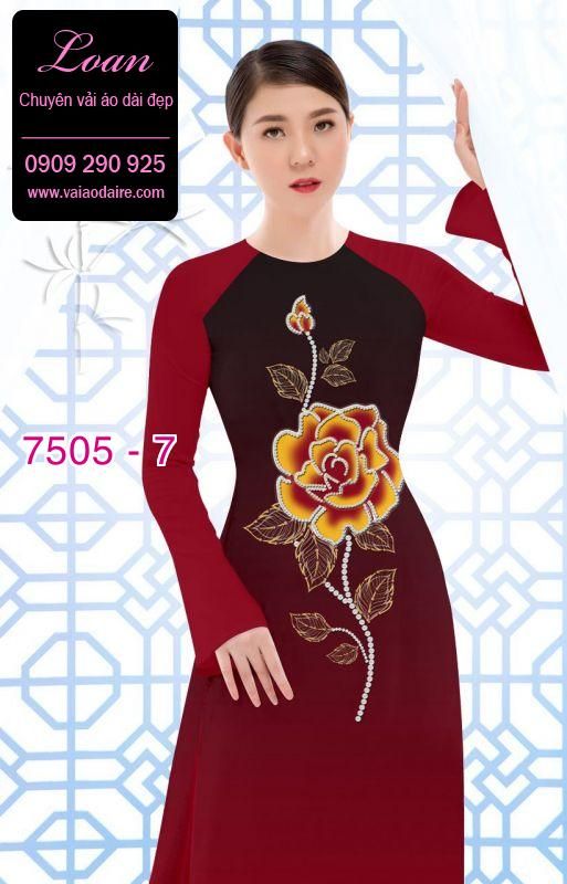 Vải áo dài hoa 3D