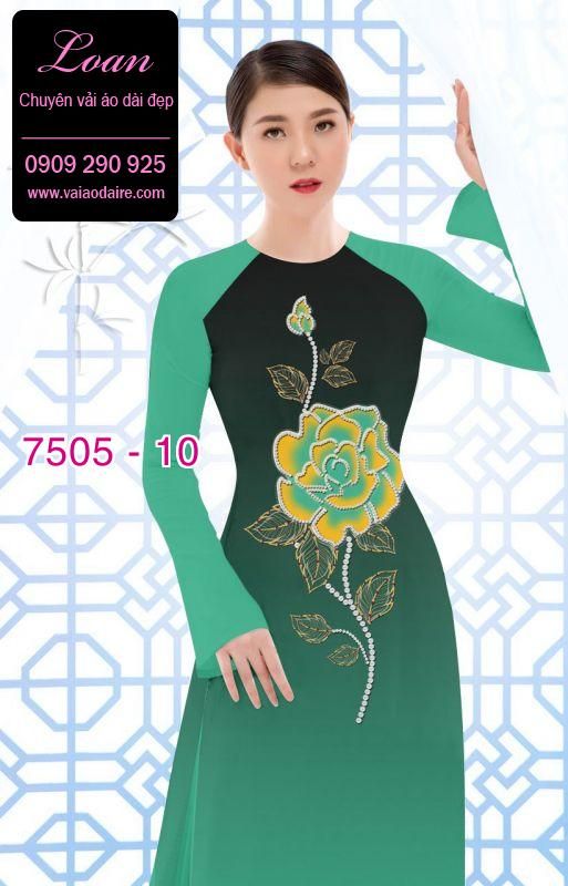 Vải áo dài hoa 3D