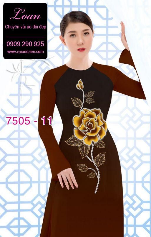 Vải áo dài hoa 3D