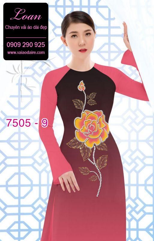 Vải áo dài hoa 3D