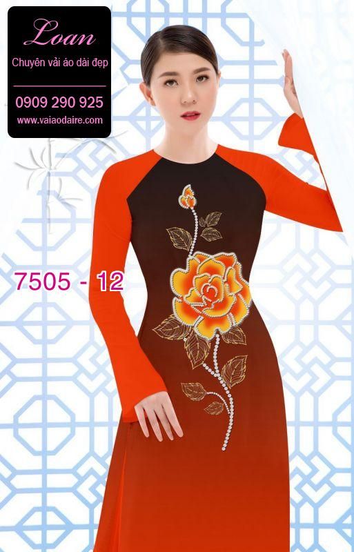 Vải áo dài hoa 3D