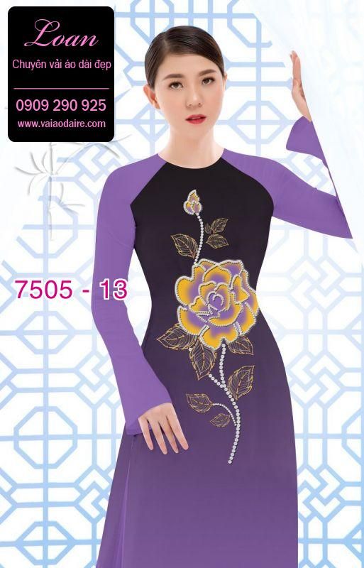 Vải áo dài hoa 3D