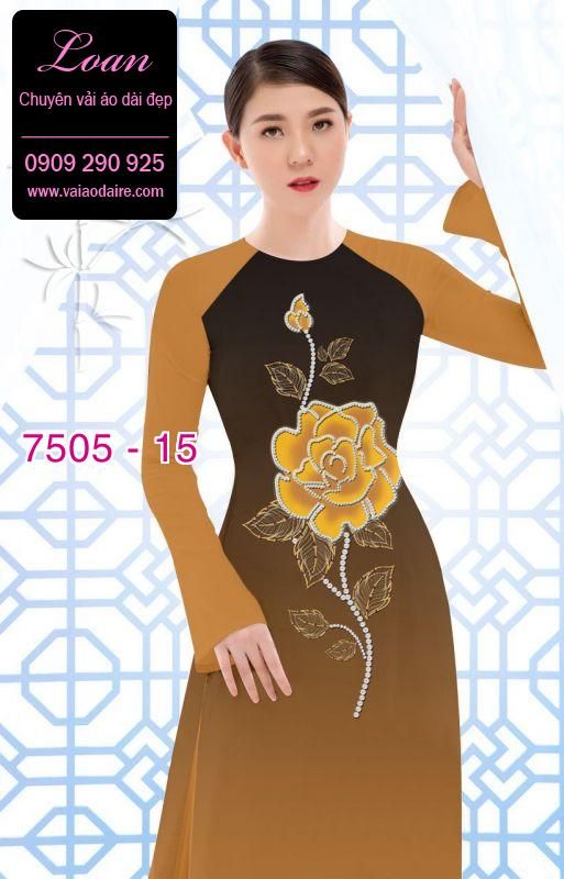 Vải áo dài hoa 3D