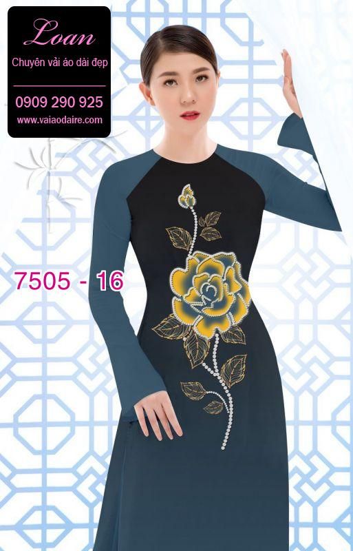 Vải áo dài hoa 3D