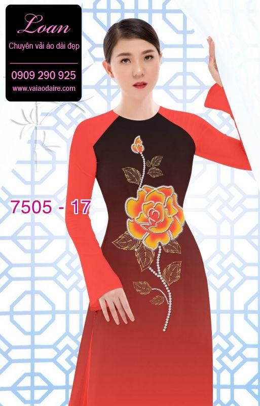 Vải áo dài hoa 3D