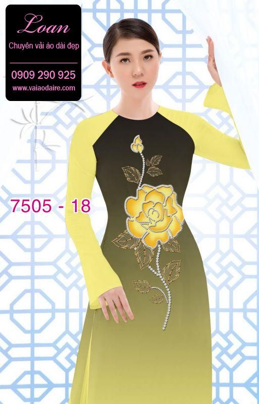 Vải áo dài hoa 3D