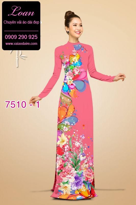 Vải áo dài hoa 3D Vải áo dài hoa 3D