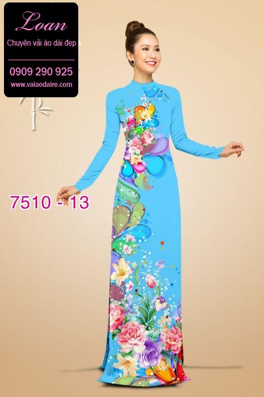 Vải áo dài hoa 3D Vải áo dài hoa 3D