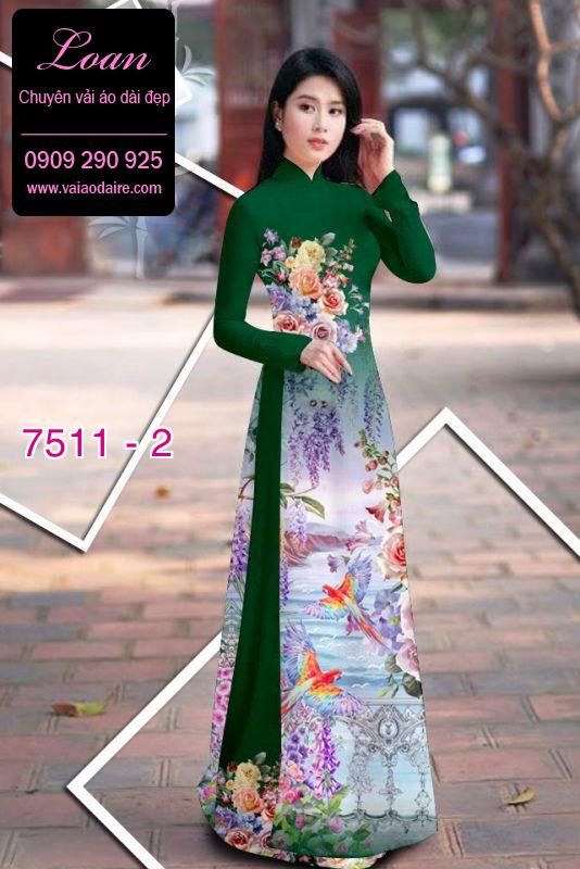 Vải áo dài hoa 3D