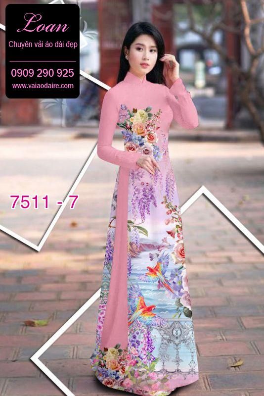 Vải áo dài hoa 3D