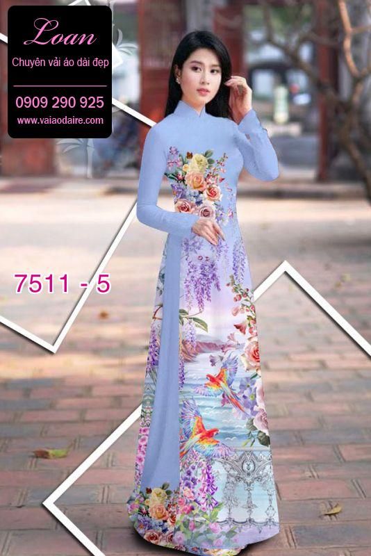 Vải áo dài hoa 3D