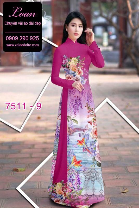 Vải áo dài hoa 3D