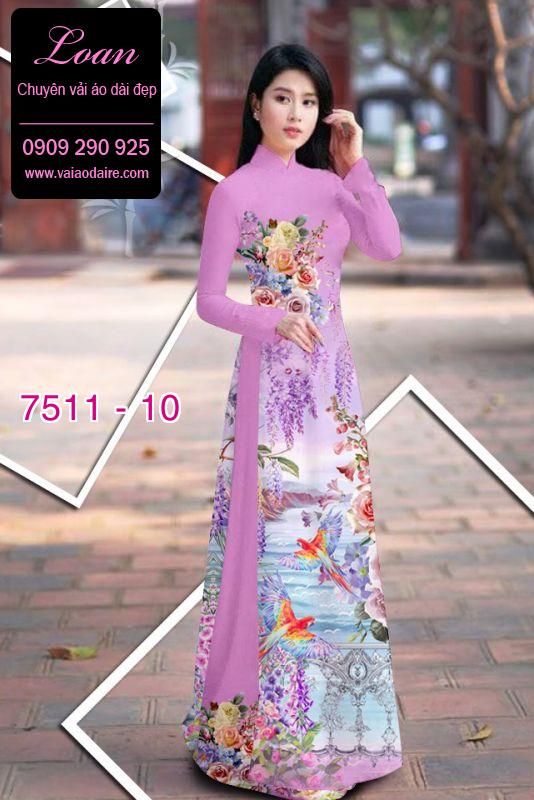 Vải áo dài hoa 3D