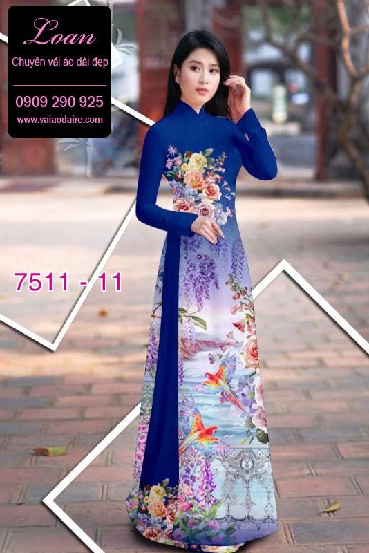 Vải áo dài hoa 3D